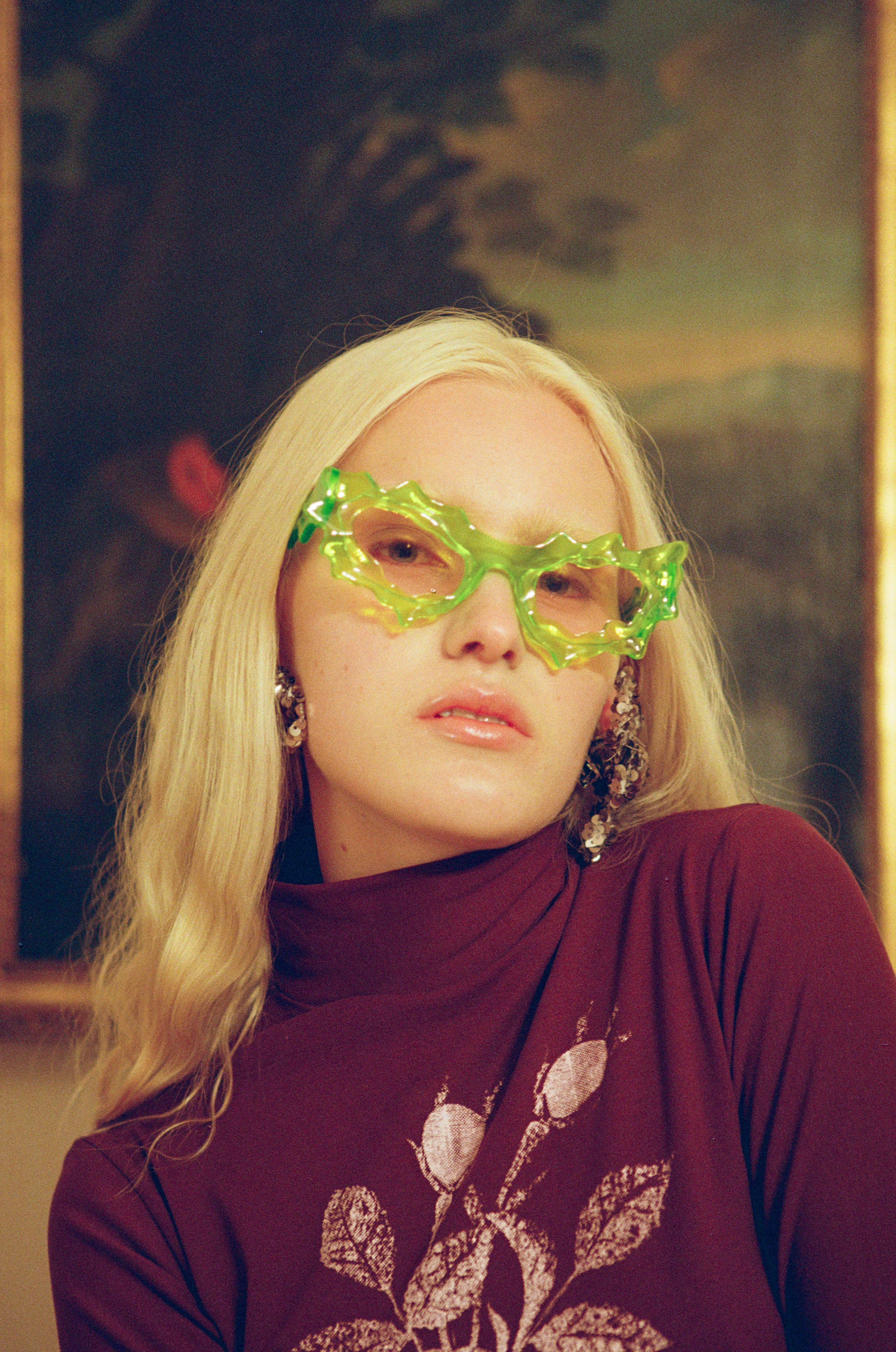 Green and pink spike sunglasses