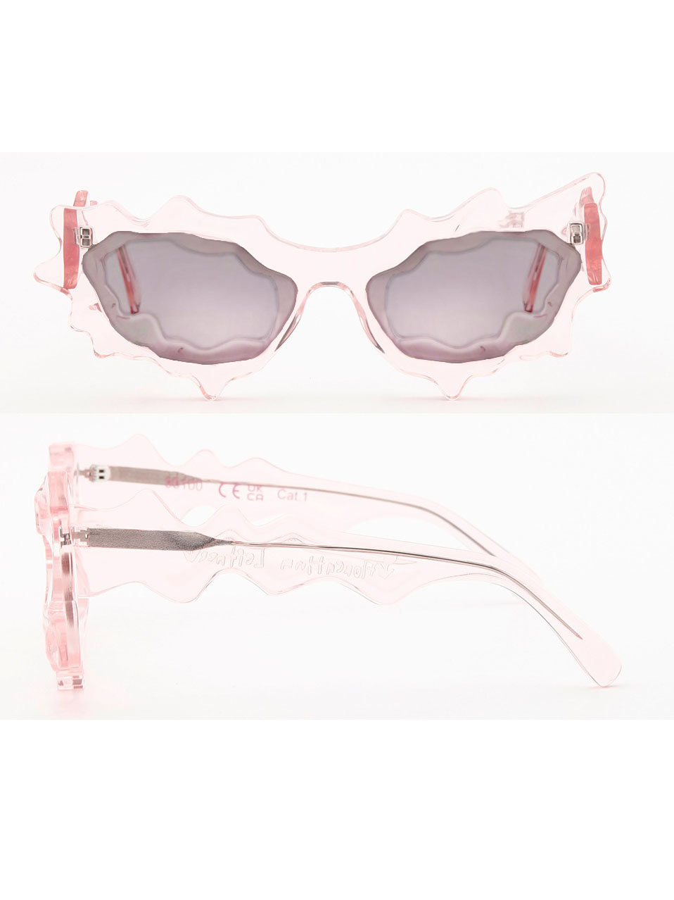 Baby pink silver spike sunglasses