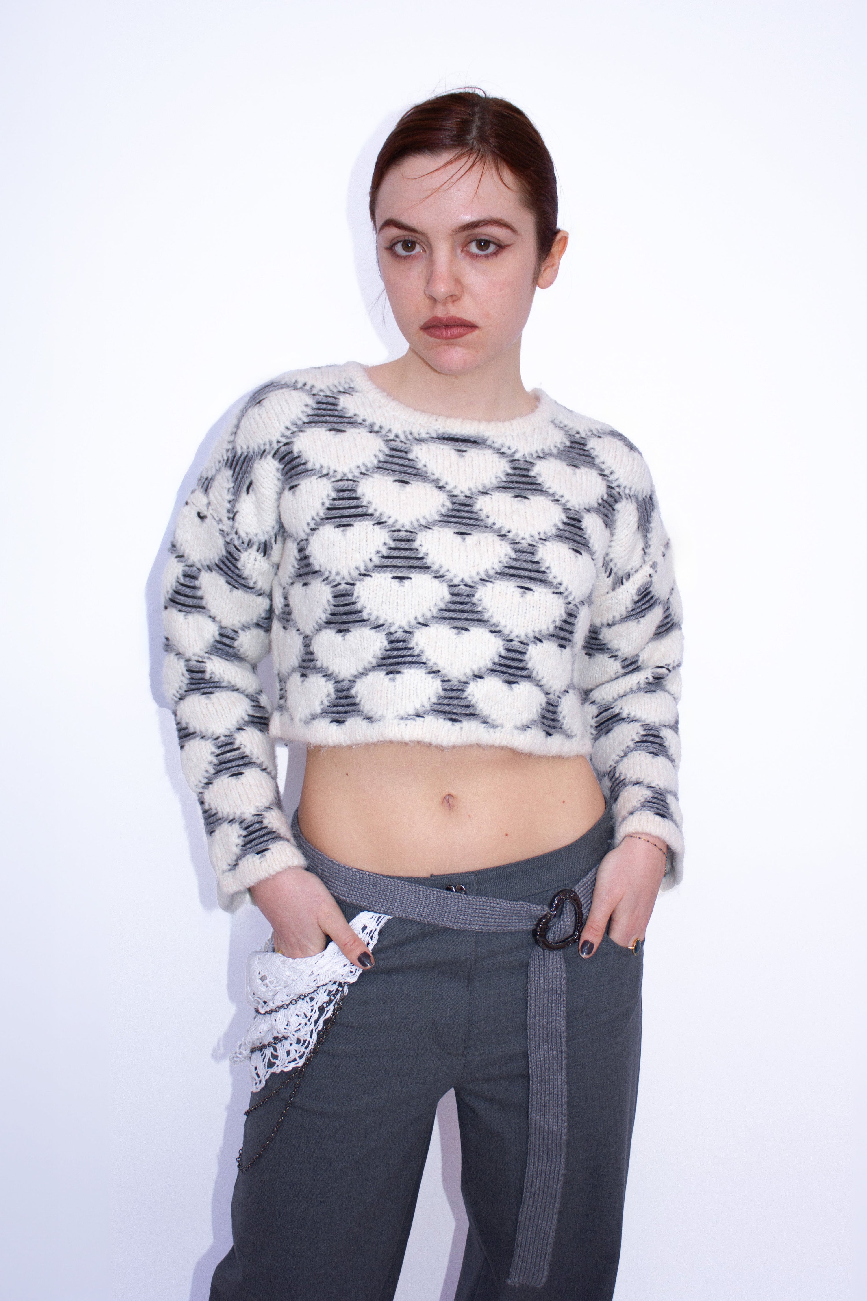 Maglia a cuori jacquard