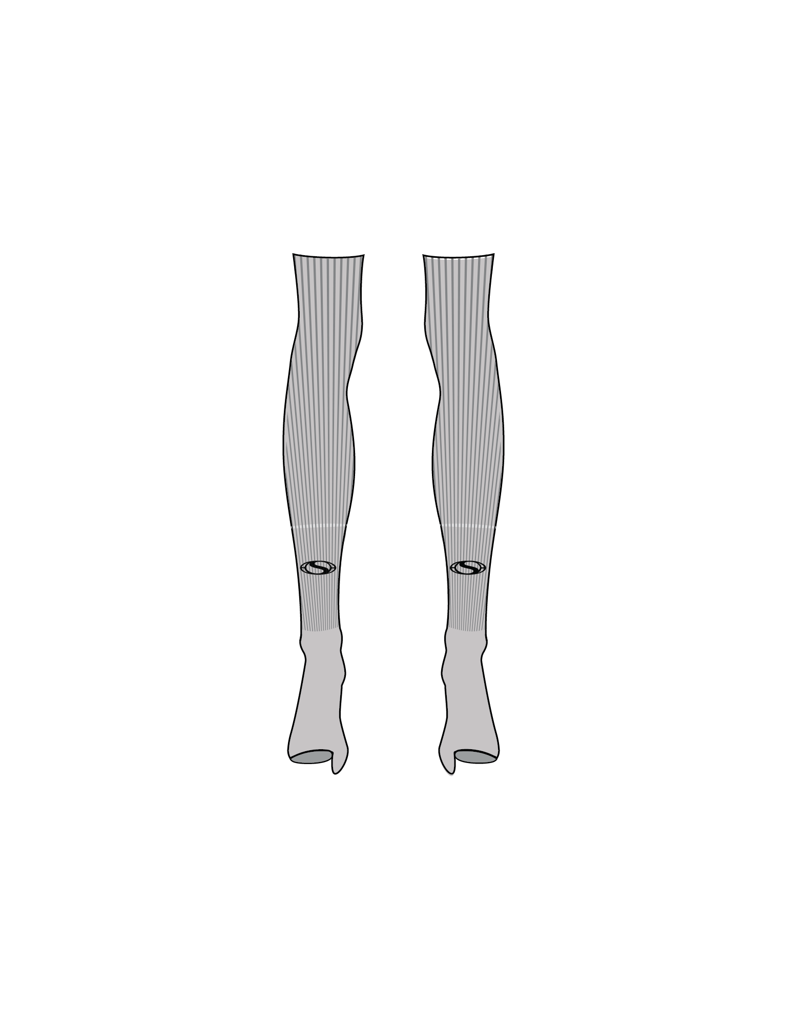 Long tabi sports sock grey