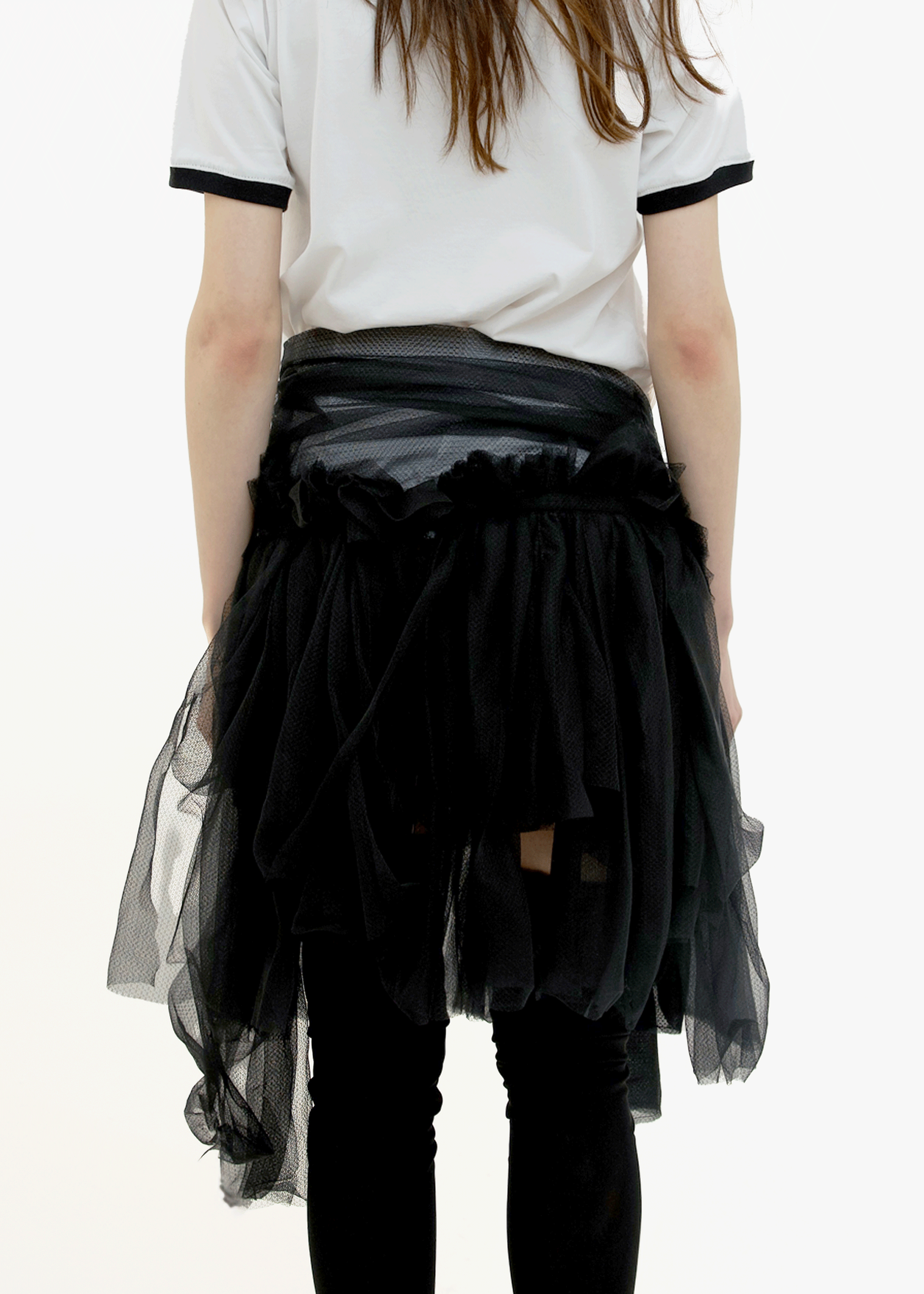 Pink champagne skirt black