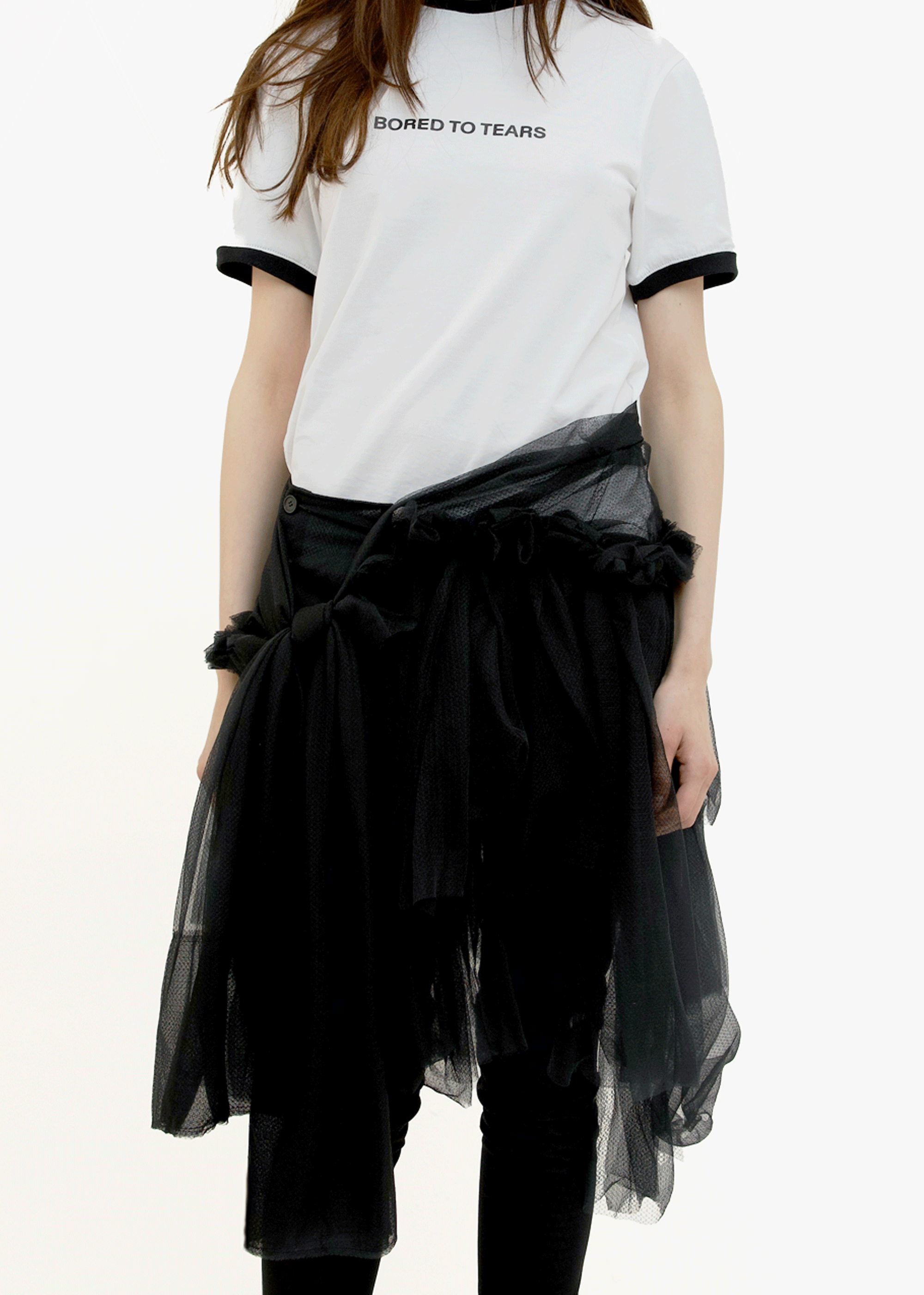 Pink champagne skirt black