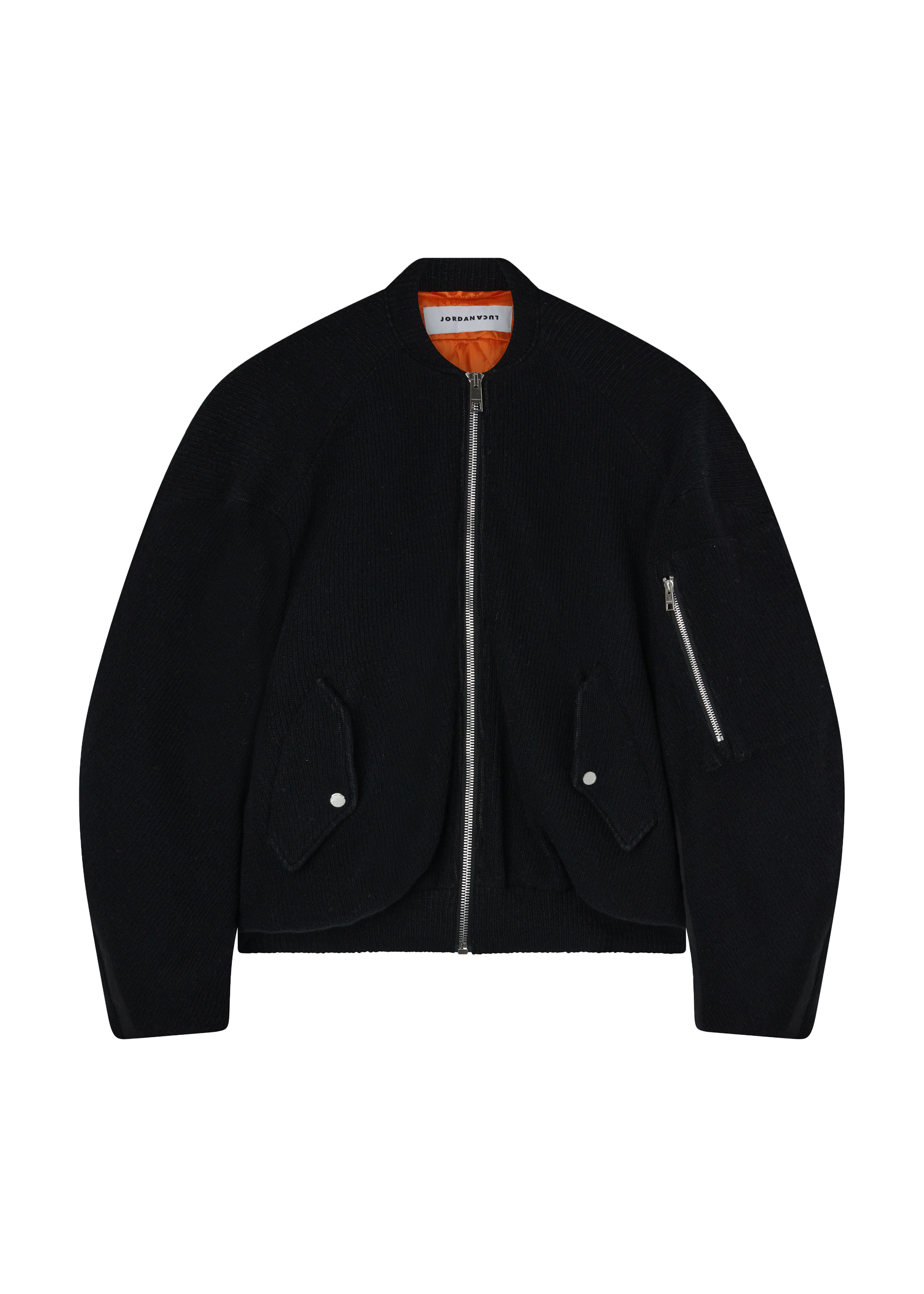 Bulldog knit bomber black