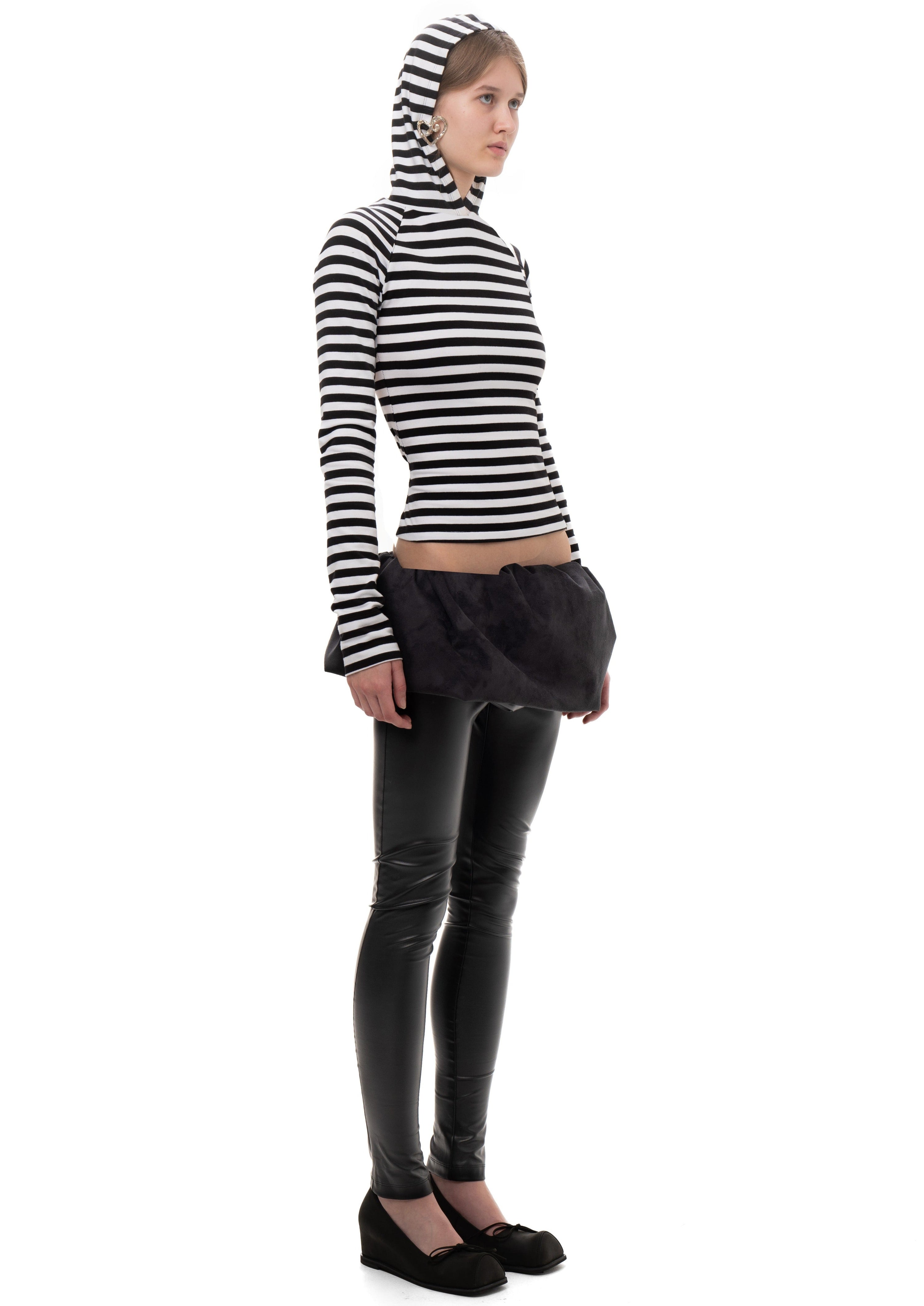 Hood longsleeve striped tee