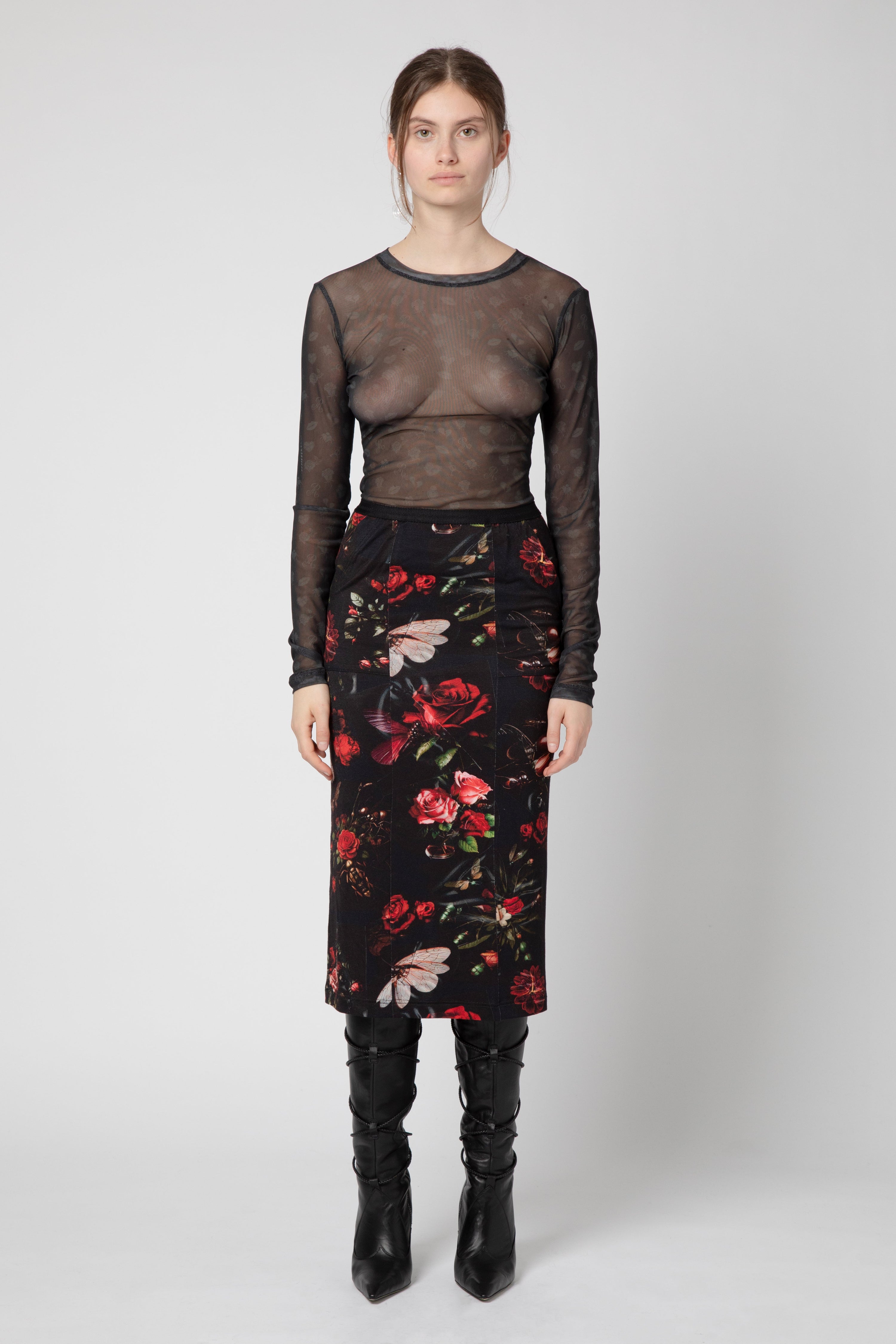 Longuette jersey ai roses