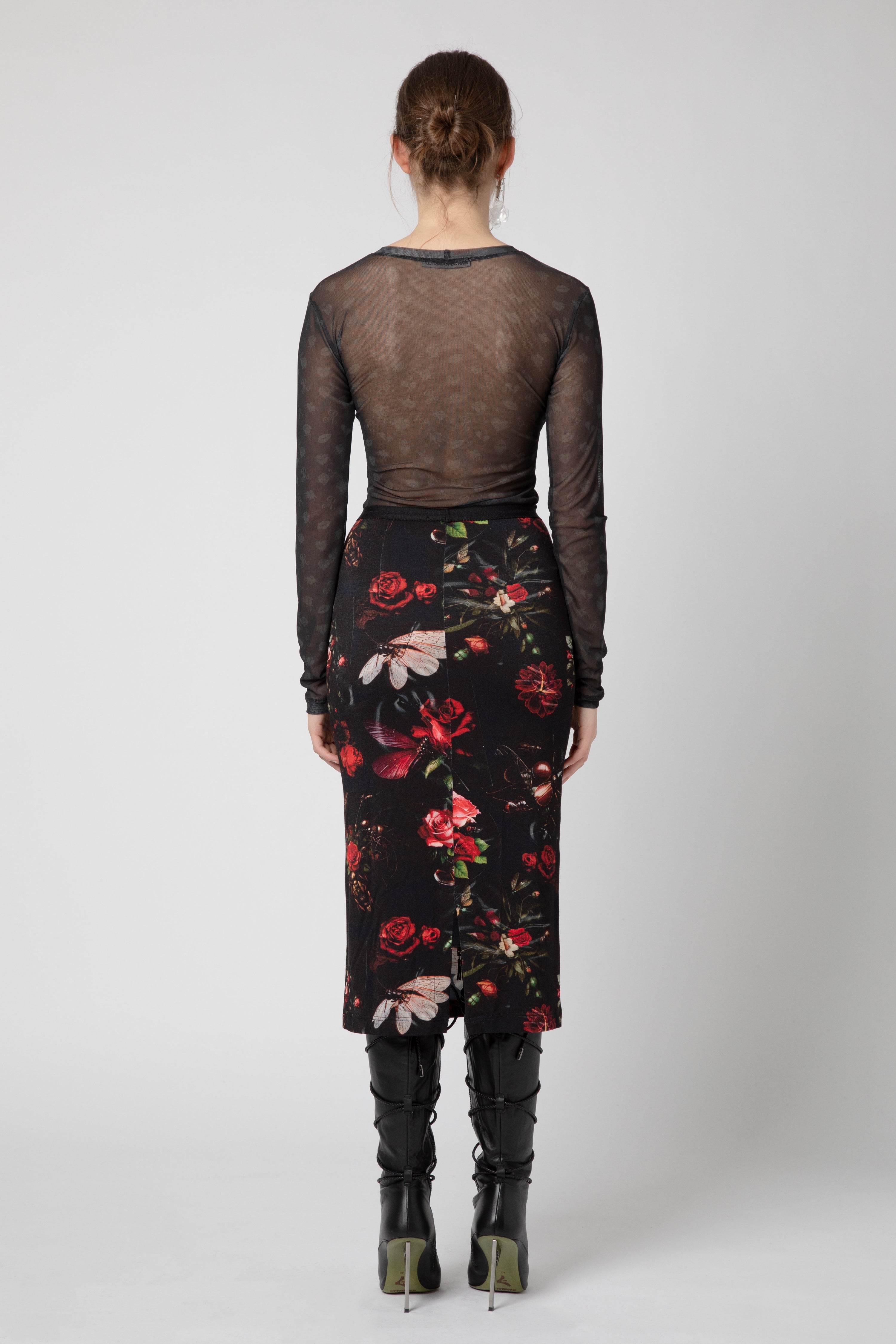 Longuette jersey ai roses