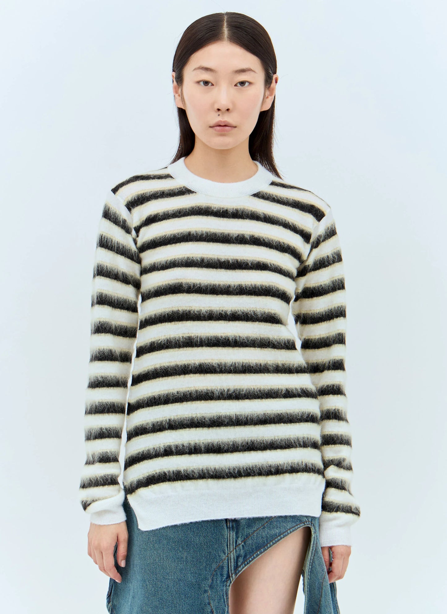 Striped Wool-Mohair Sweater