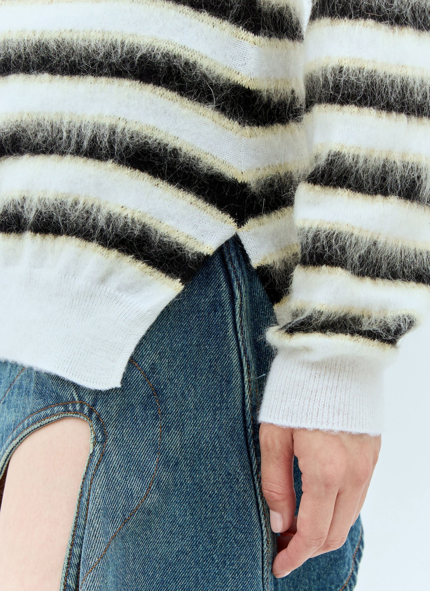 Striped Wool-Mohair Sweater