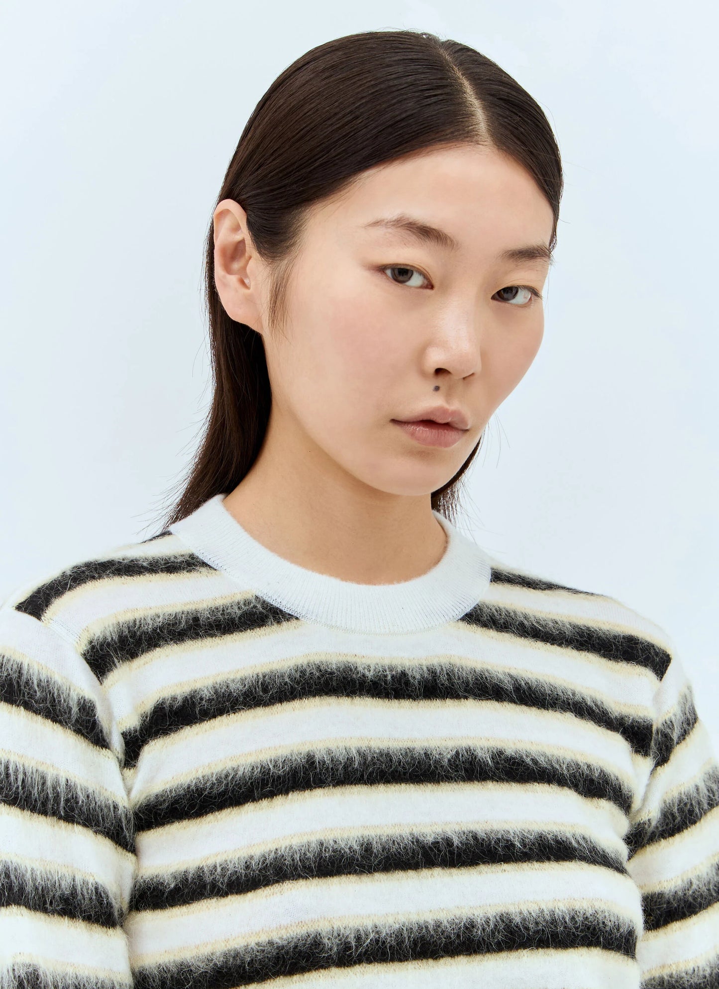 Striped Wool-Mohair Sweater