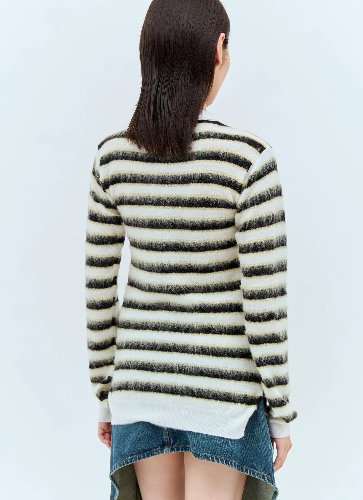 Striped Wool-Mohair Sweater