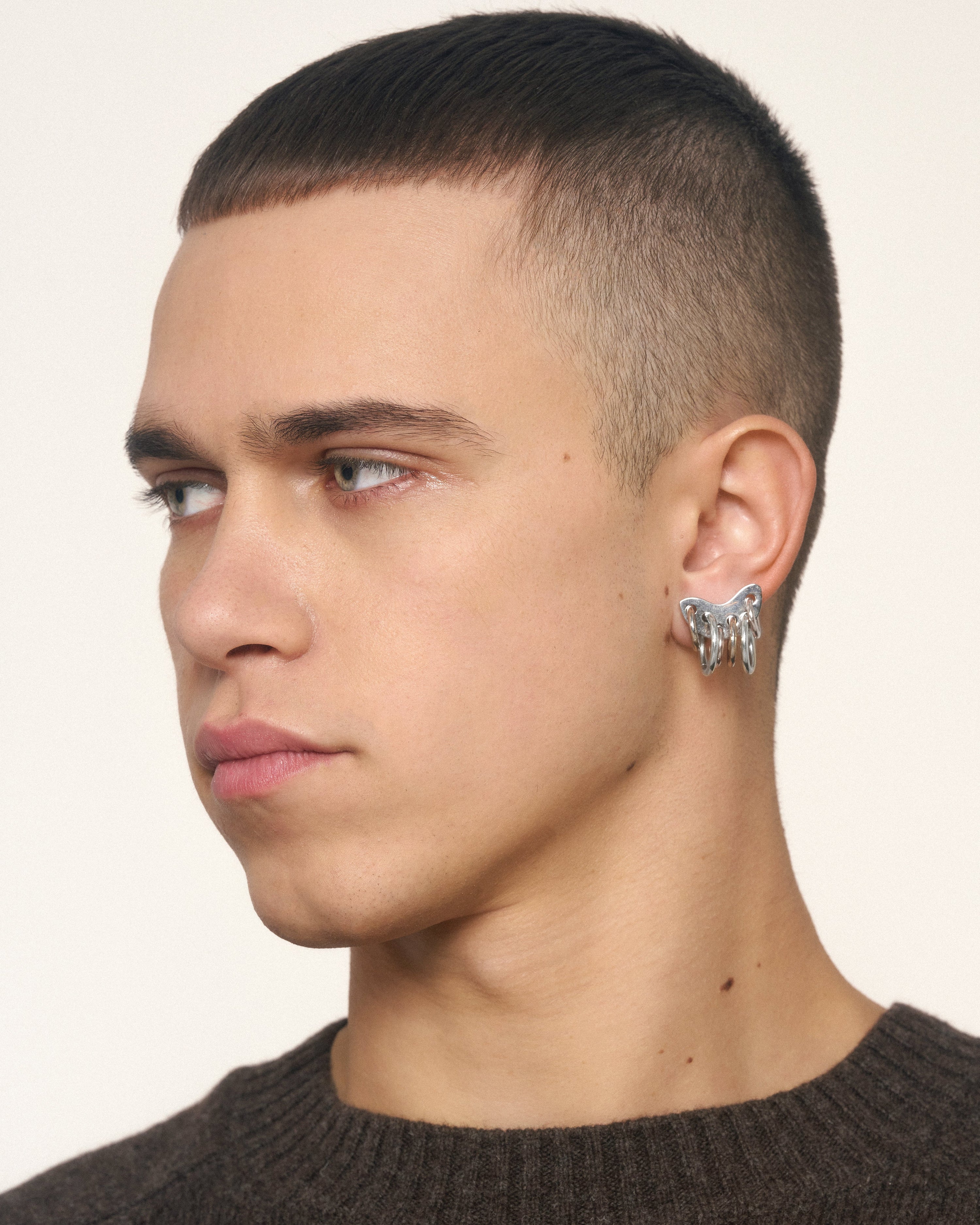 Pierced armor earrings