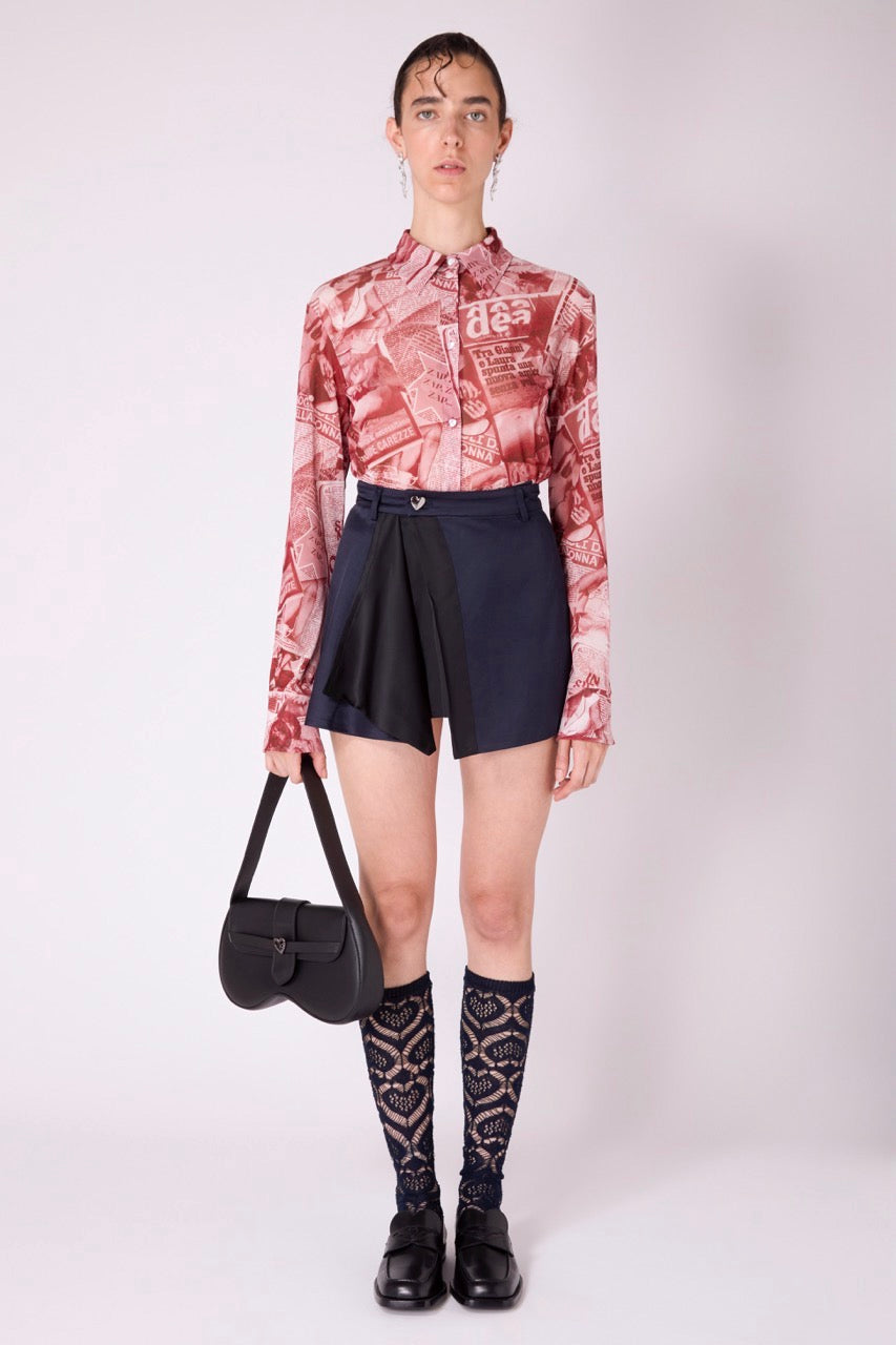 Camicia tulle gossip newspaper