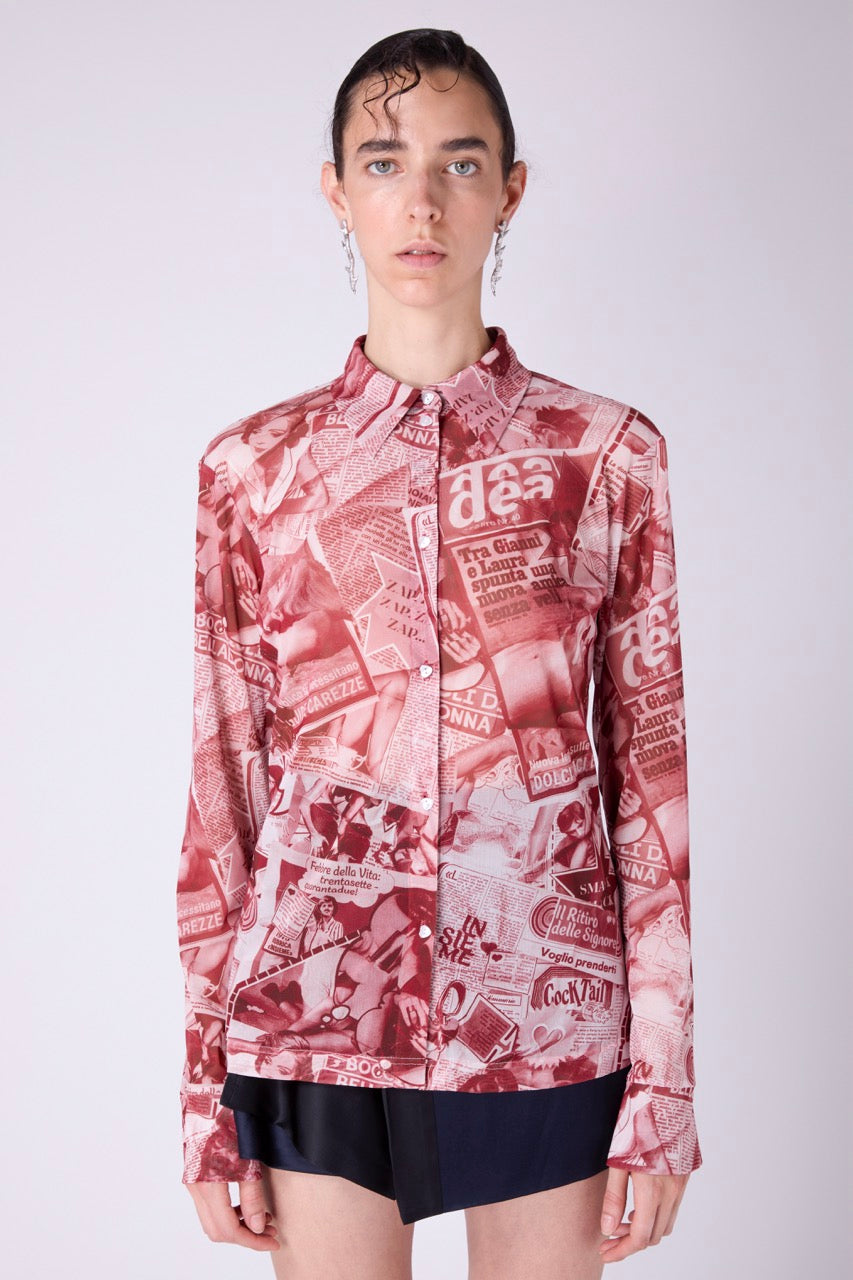 Camicia tulle gossip newspaper