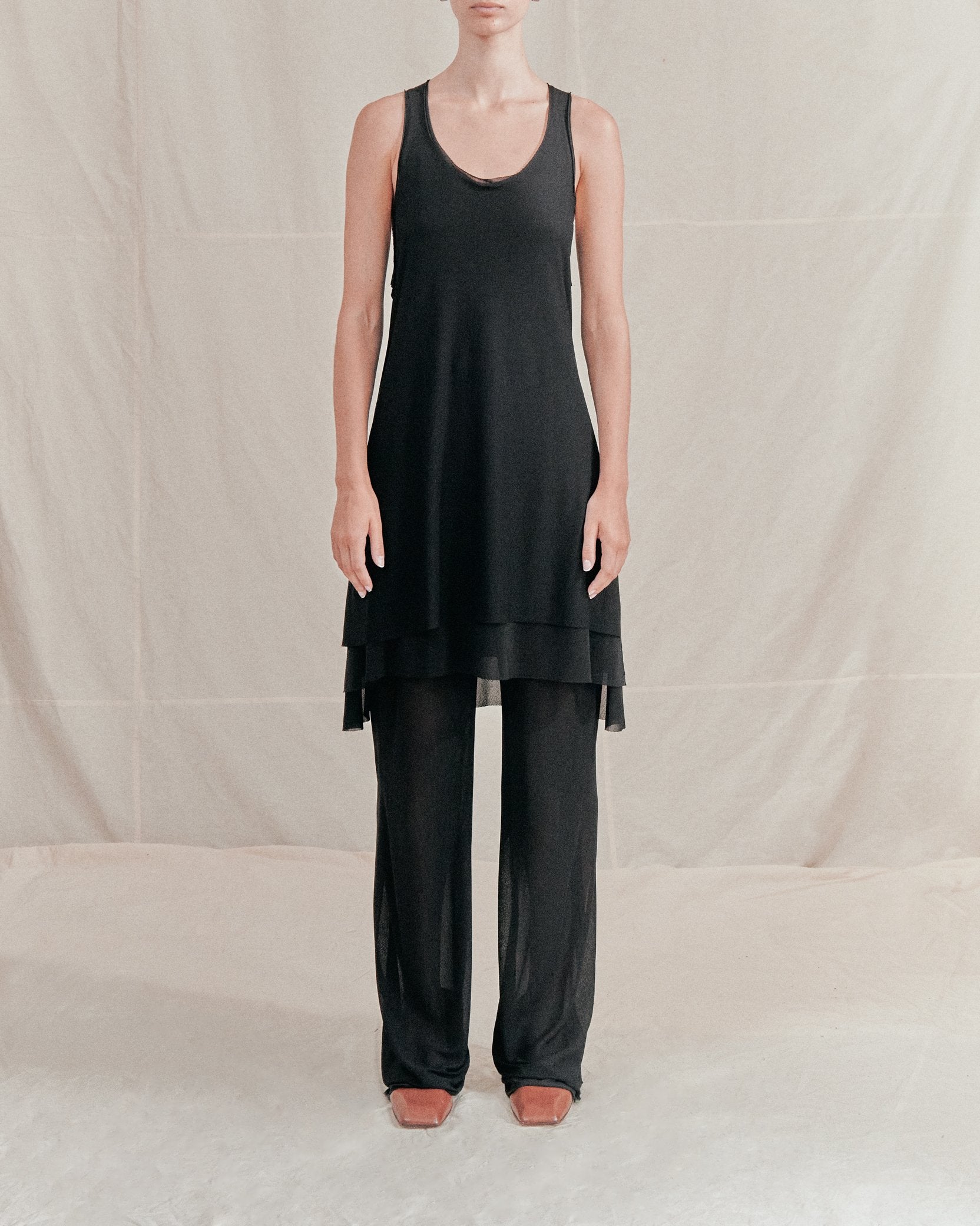 Tank dress sheer short