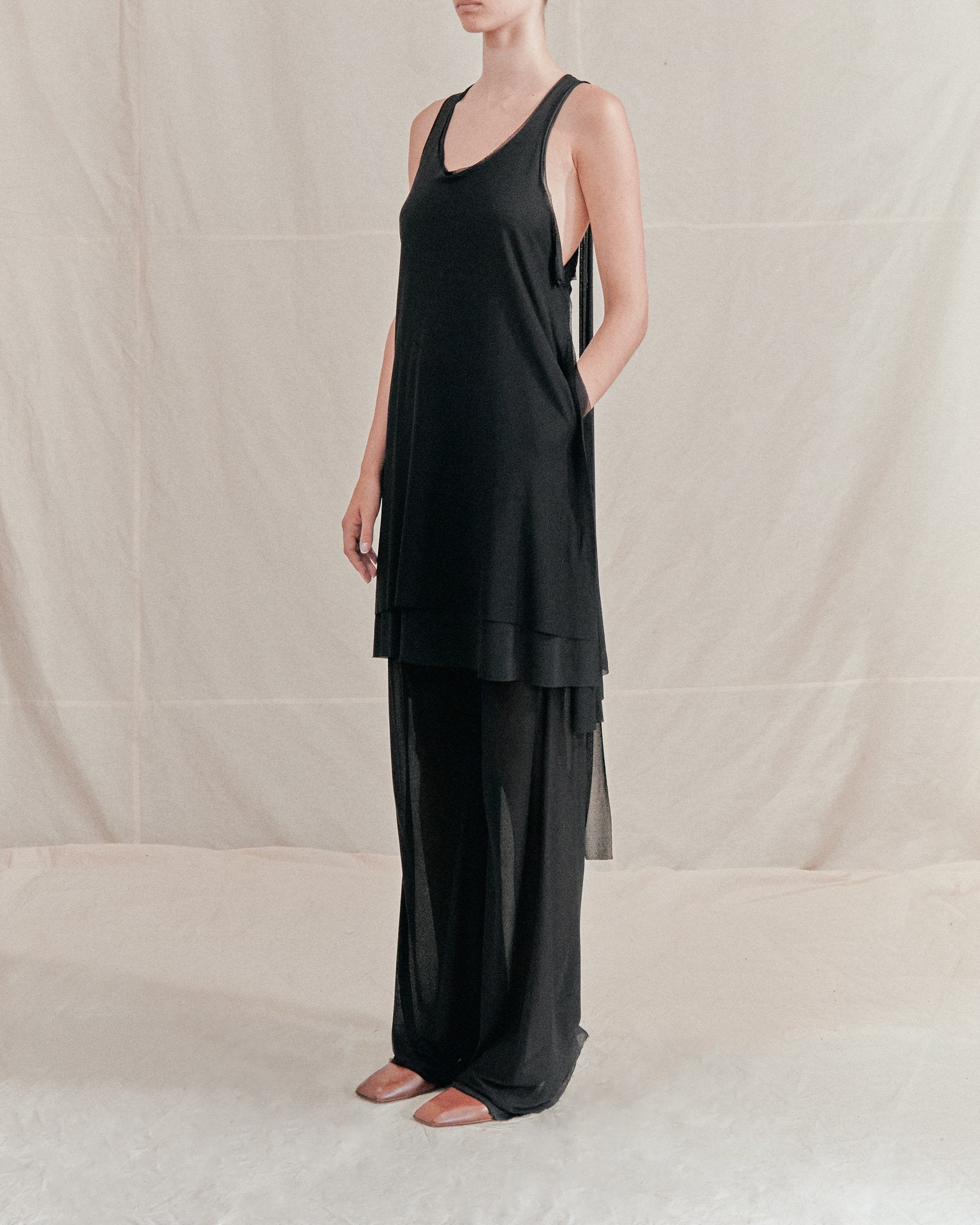 Tank dress sheer short