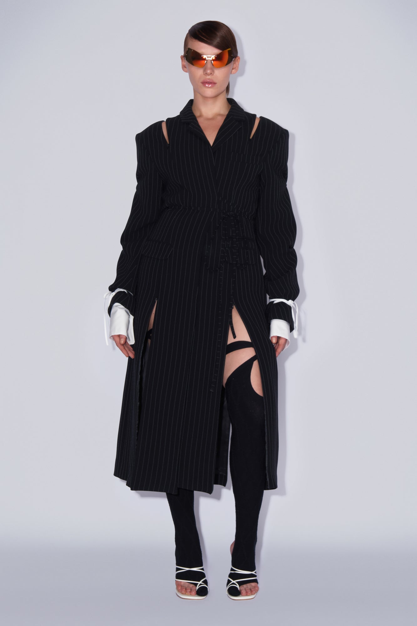Slash long jacket pinstripe