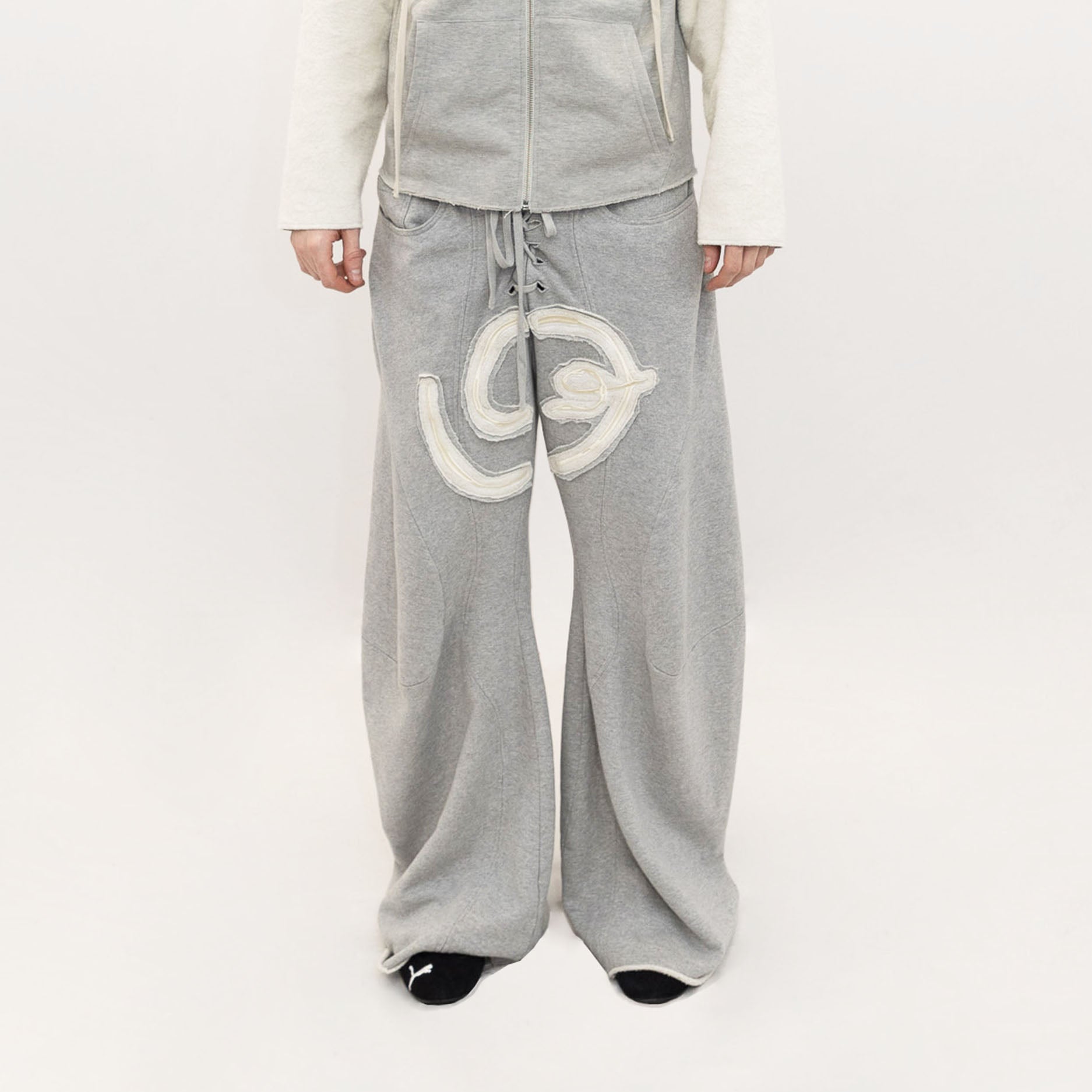 Marl embroidered jogger