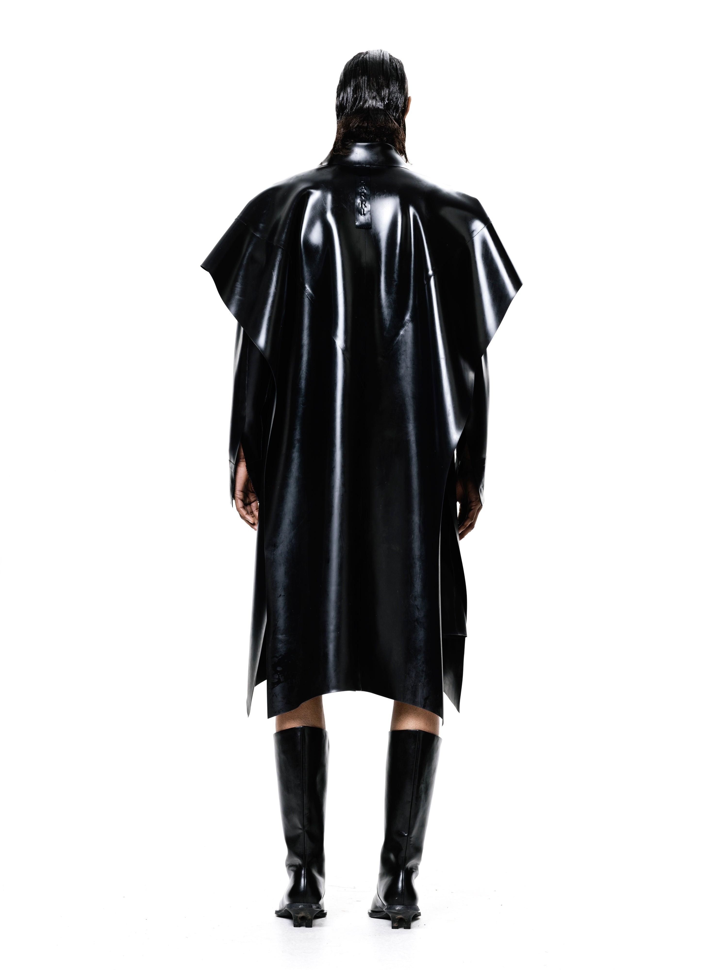 Latex cape coat