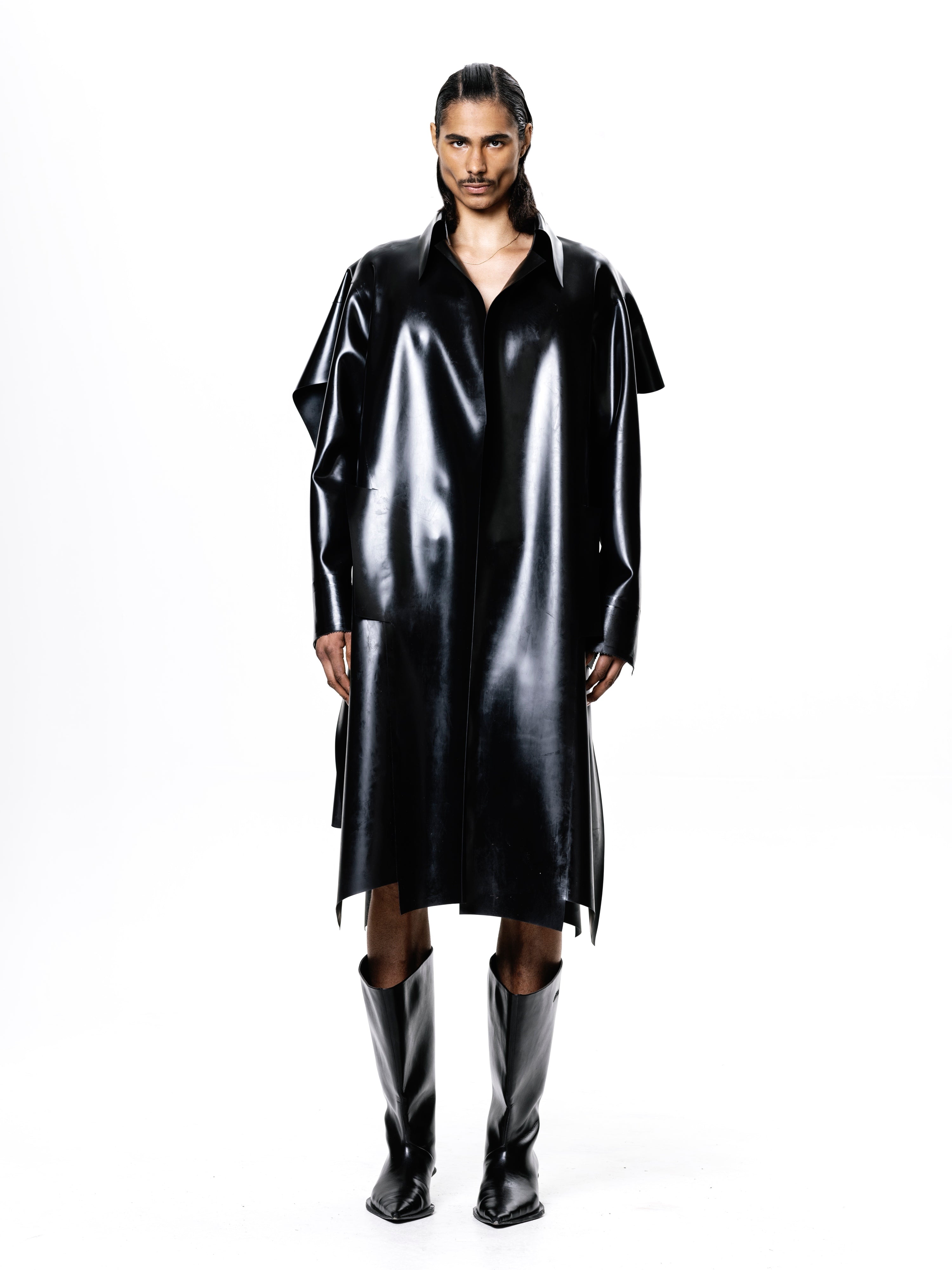 Latex cape coat