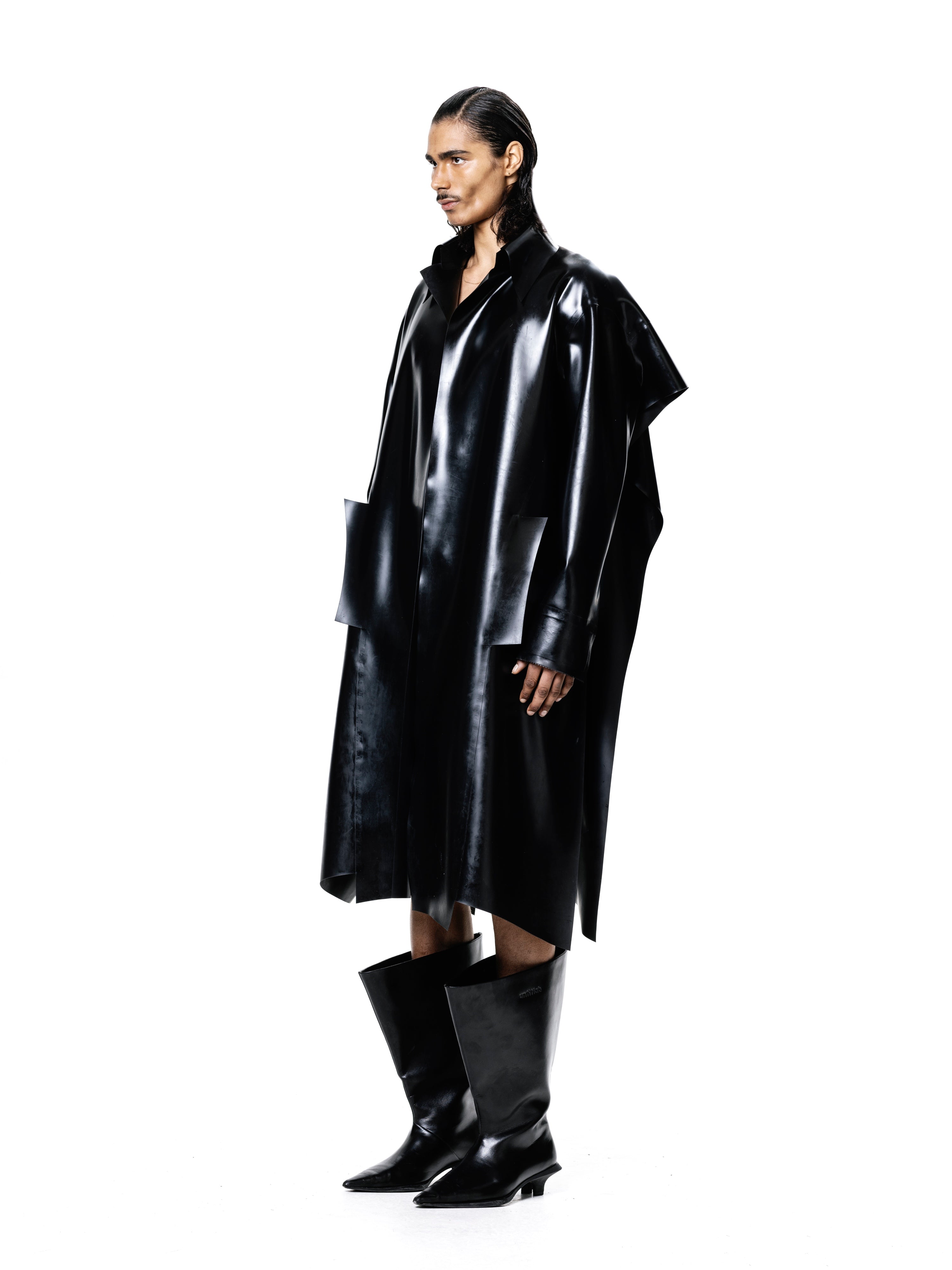 Latex cape coat