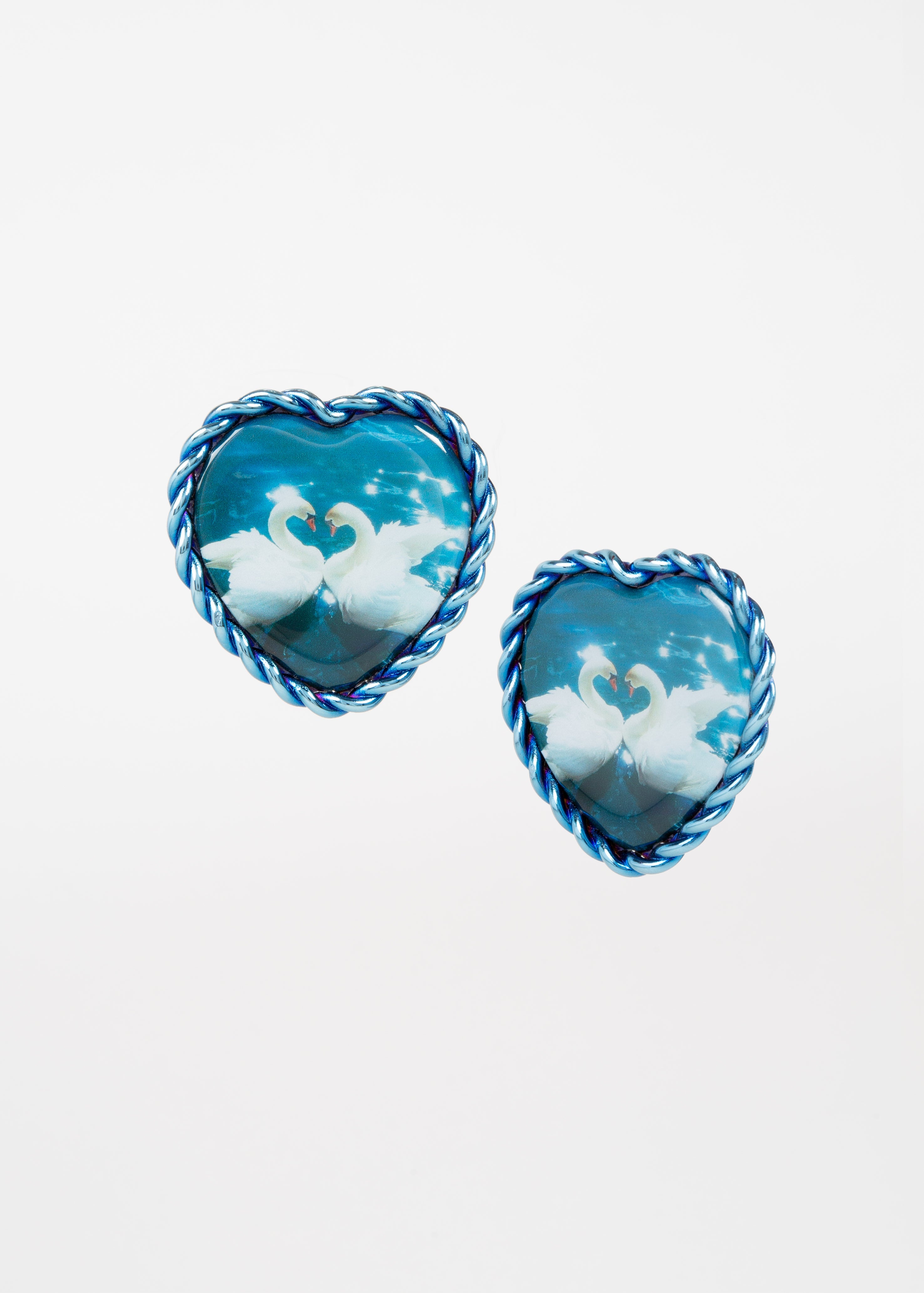 Swan in love earrings