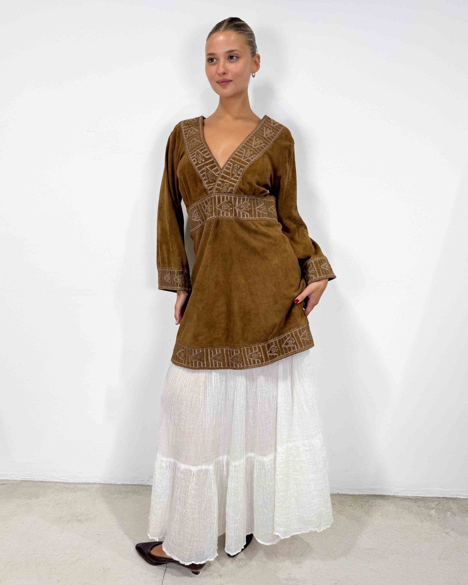 The greta suede dress