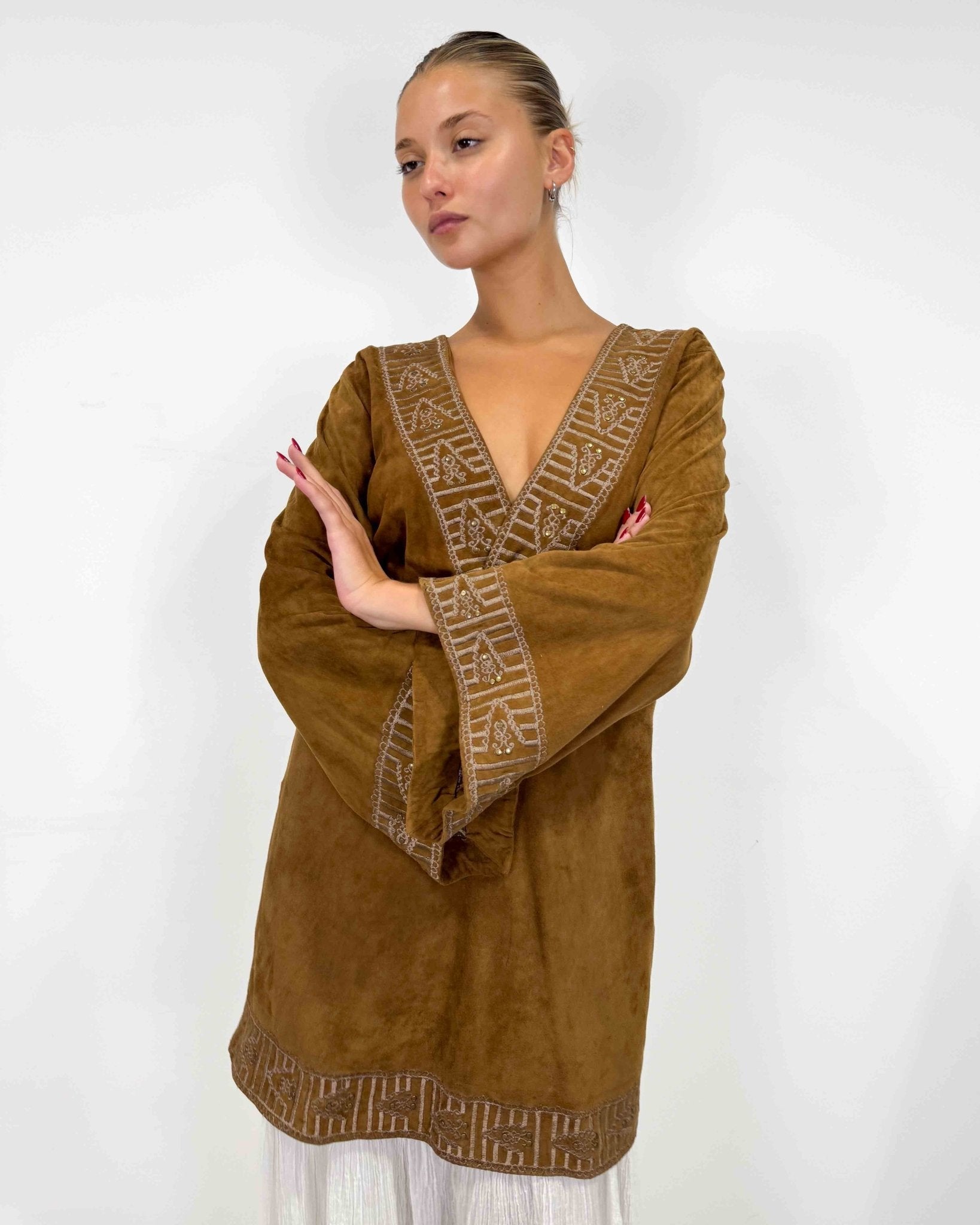 The greta suede dress
