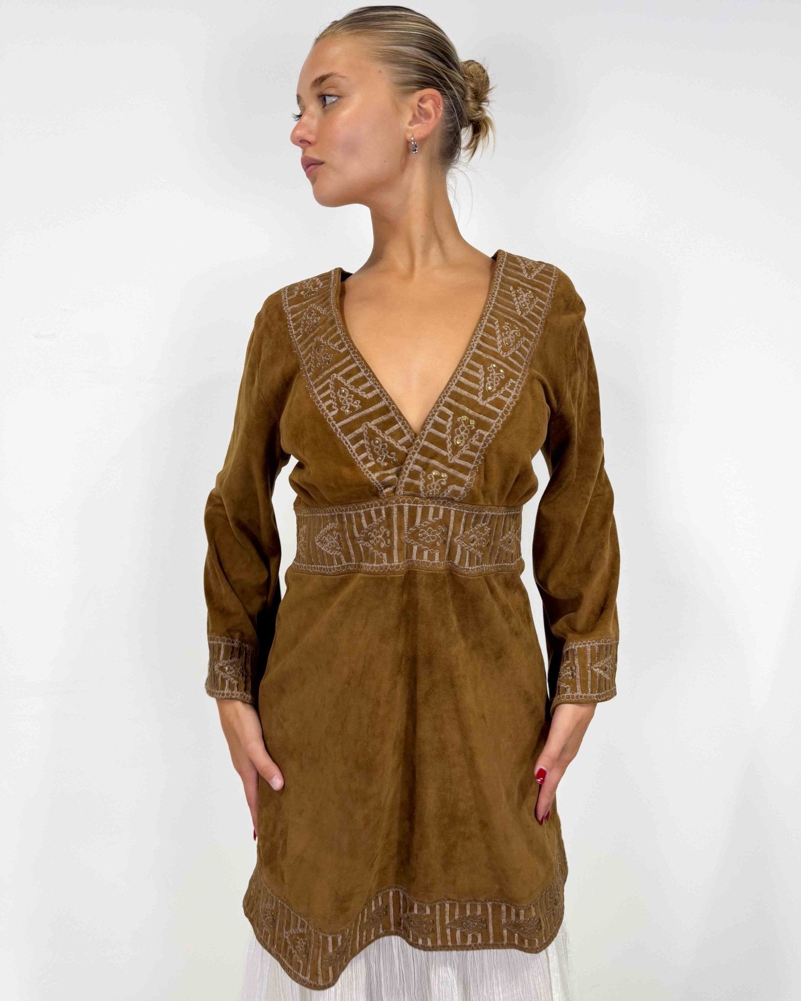 The greta suede dress