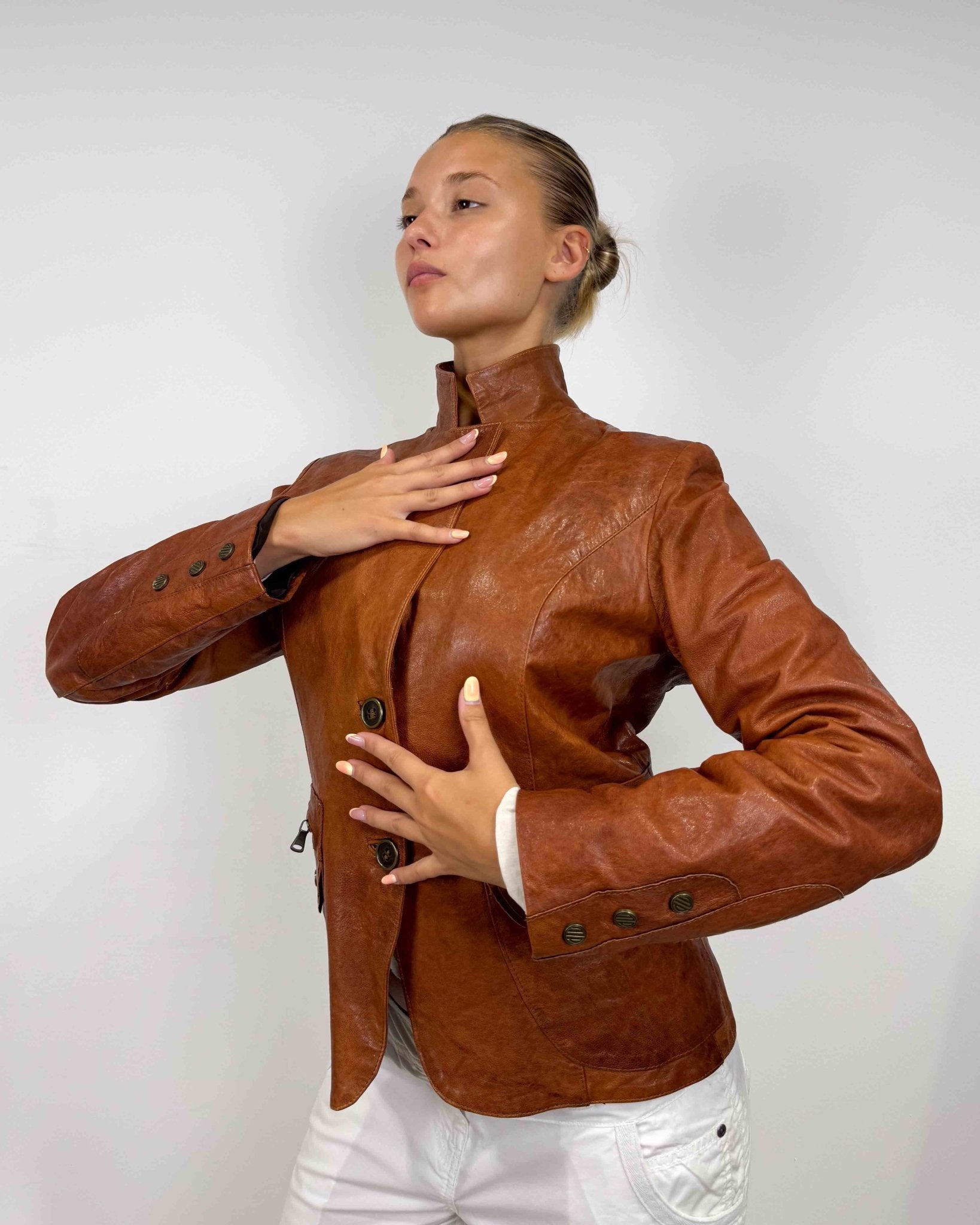 The oriane leather jacket