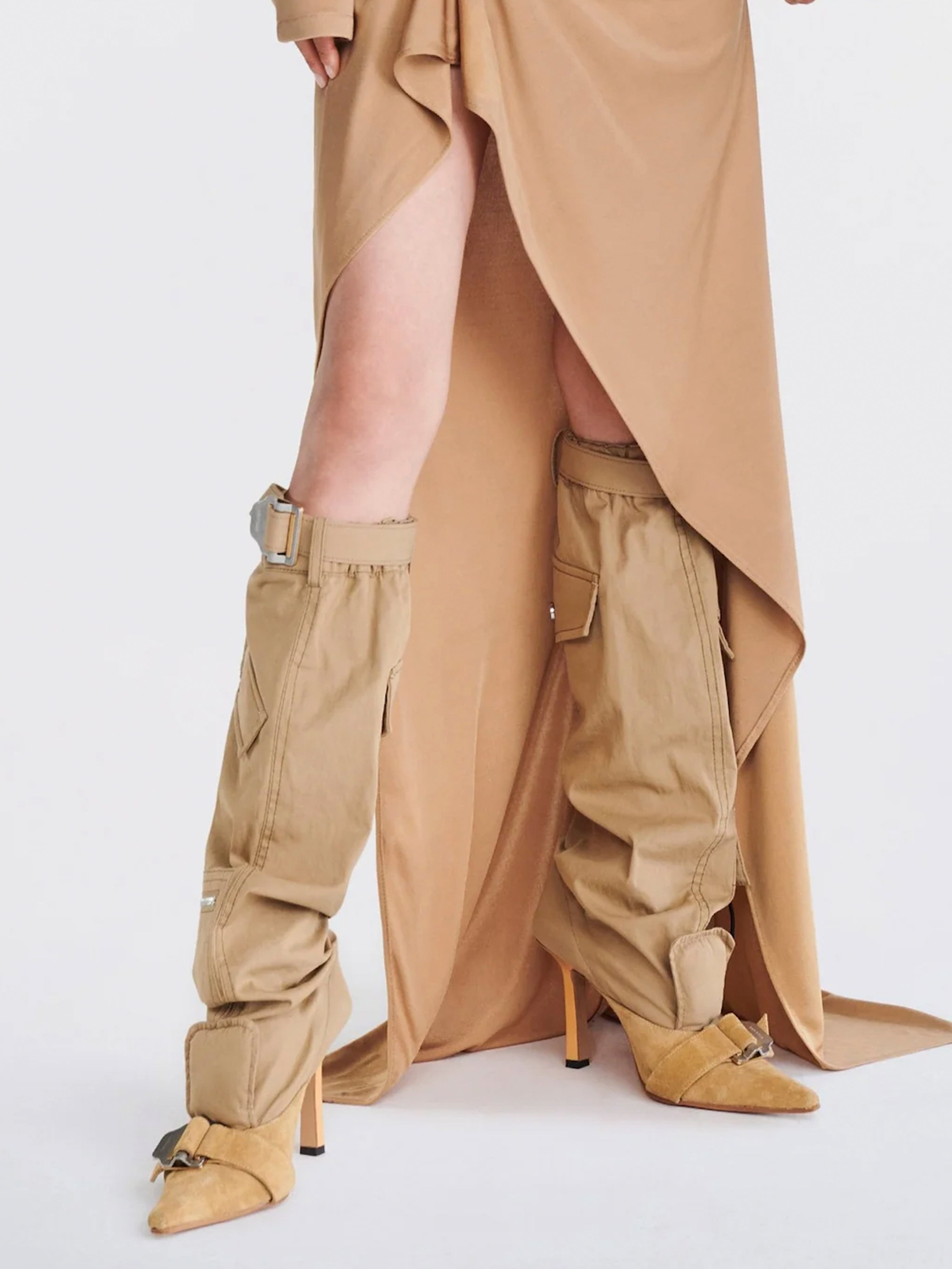 Dion lee x ancuța sarca' upcycled trouser boots/ timber