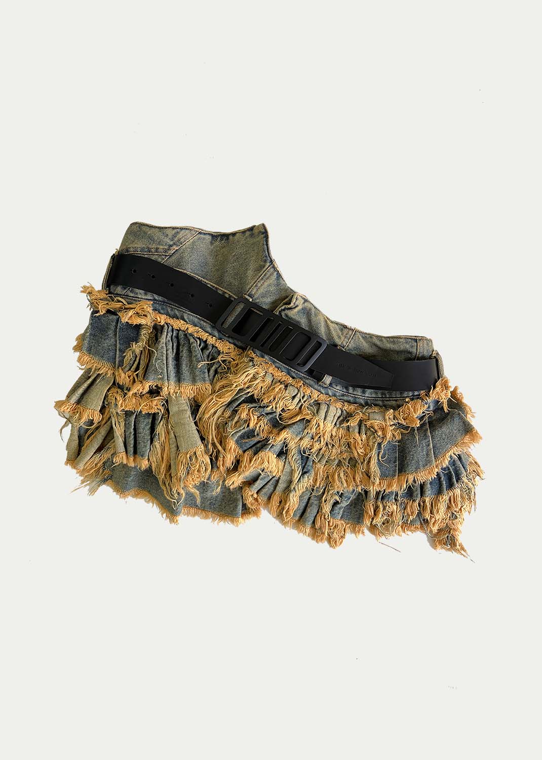 Twirl mini skirt denim dirty wash